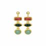 Ruby, emerald and aqua chalcedony earrings by Ottoman Hands